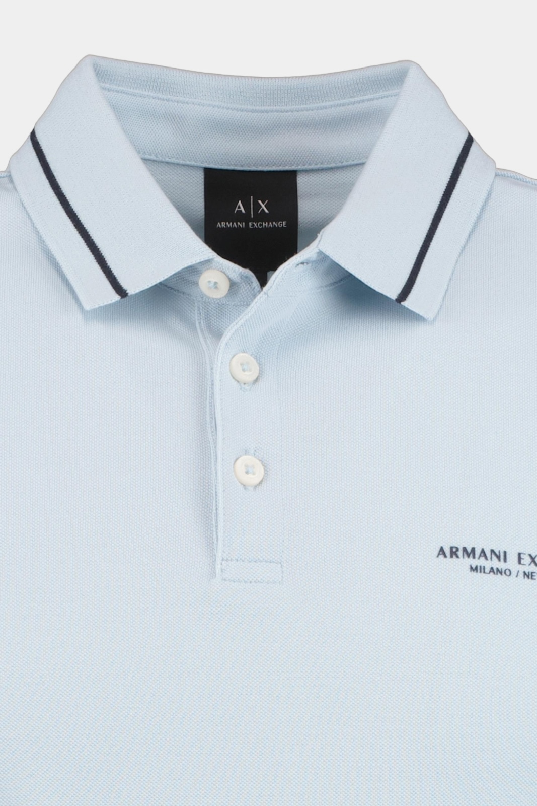 Голубое поло 8NZFFM ZJ5DZ 15DB Armani Exchange